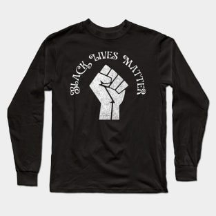 Black Lives Matter /// Faded/Vintage Style Black Power Fist Long Sleeve T-Shirt